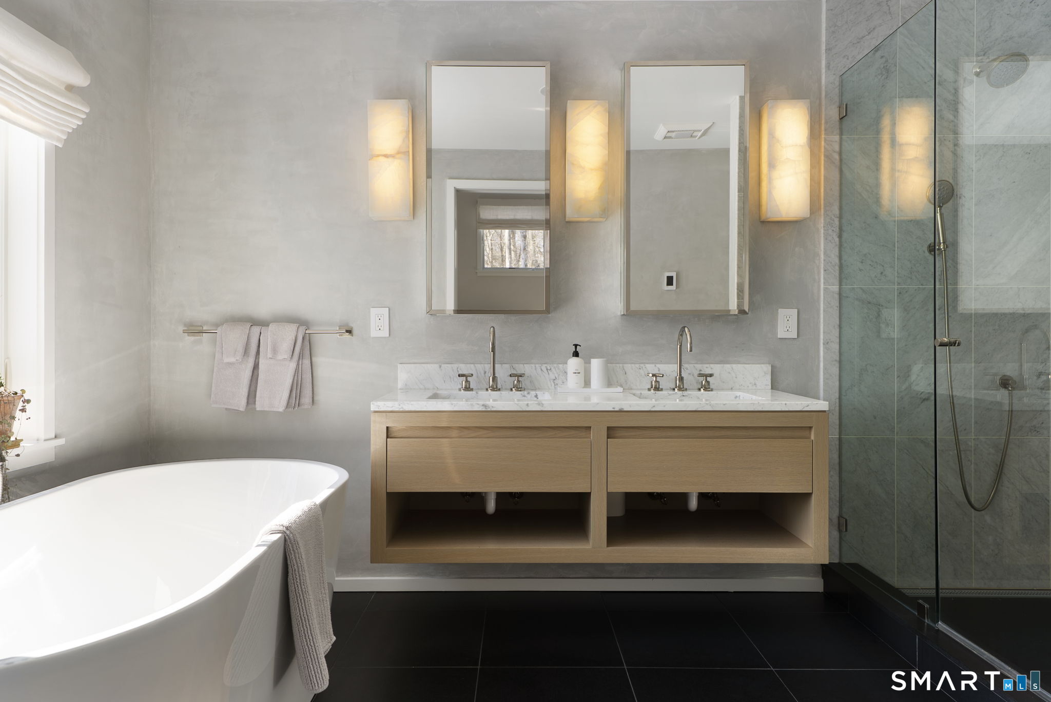 60 Selleck Hill Road Salisbury, CT 06068 - Photo 22 of 32 a bathroom with a sink and a mirror