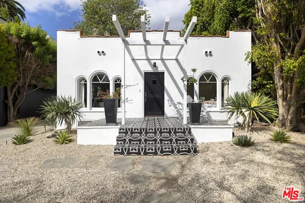 an outdoor view with patio