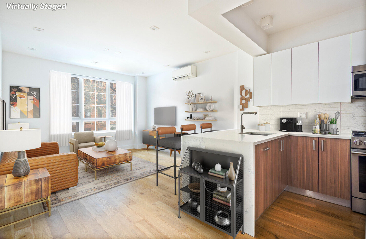 838 Quincy Street, Unit 2F Brooklyn, NY 11221 - Photo 1 of 8 a living room with furniture and a wooden floor