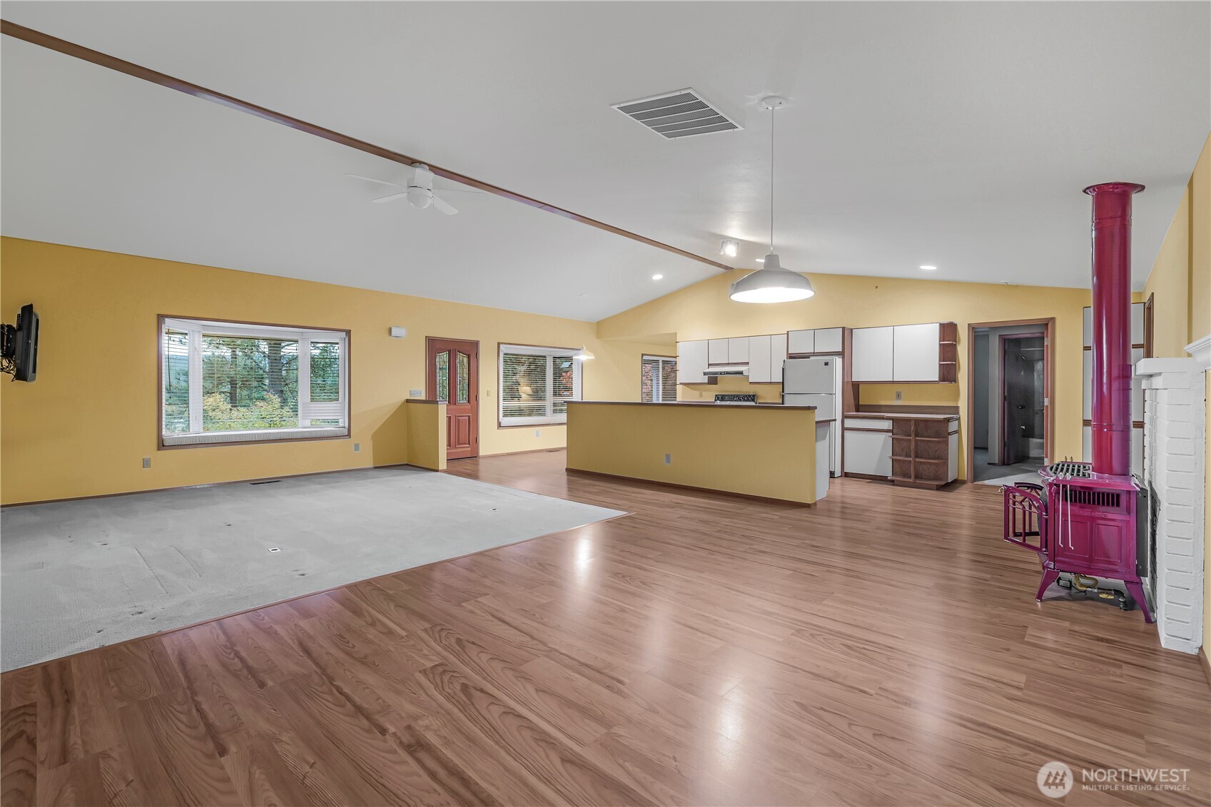 5161 Red Bridge Road Cle Elum, WA 98922 - Photo 12 of 40 a view of a kitchen with a sink wooden floor and a kitchen