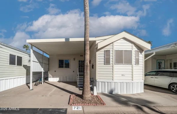a view of a house with a patio