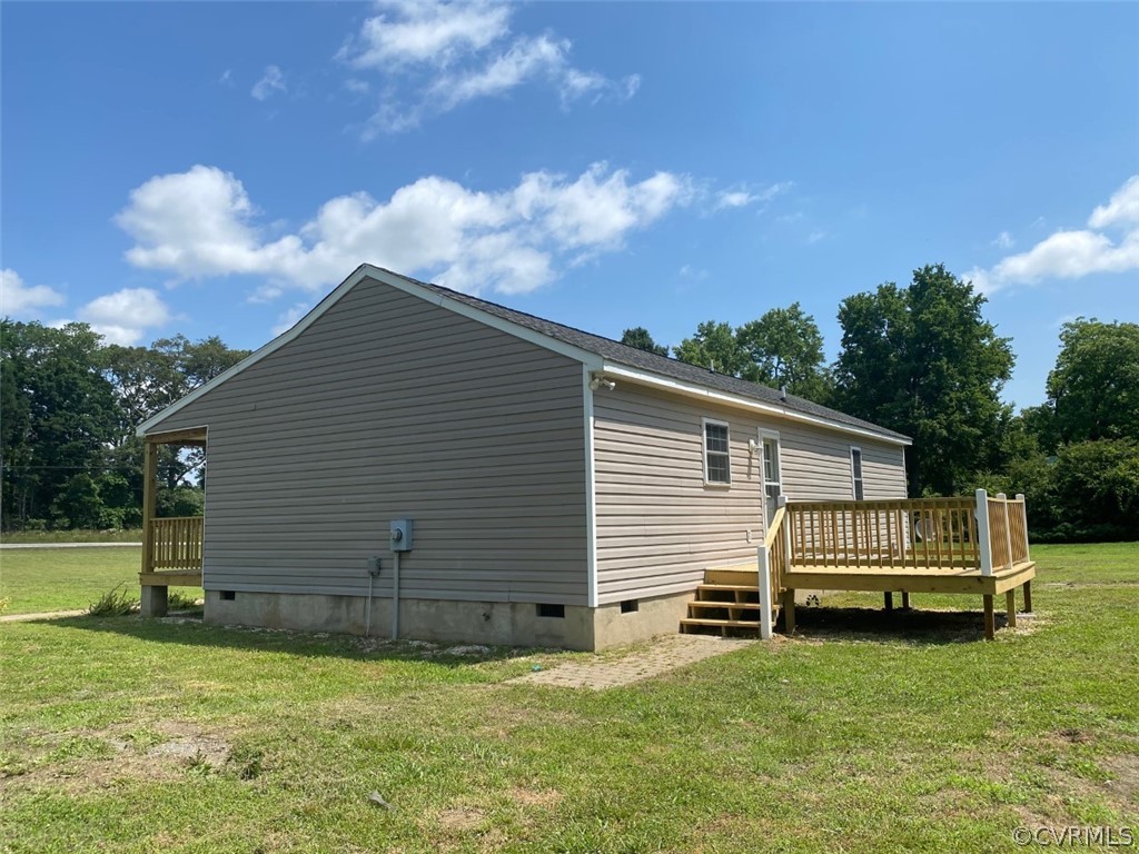 684 Bowlers Road Center Cross, VA 22437 - Photo 2 of 25 Rear view. Rear door opens to new deck from Kitche