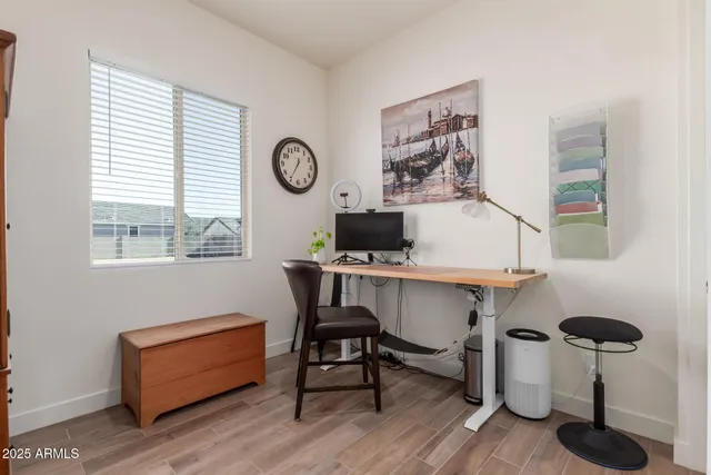 a view of workspace and a window