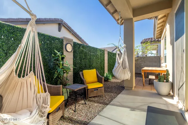 a view of an outdoor sitting area