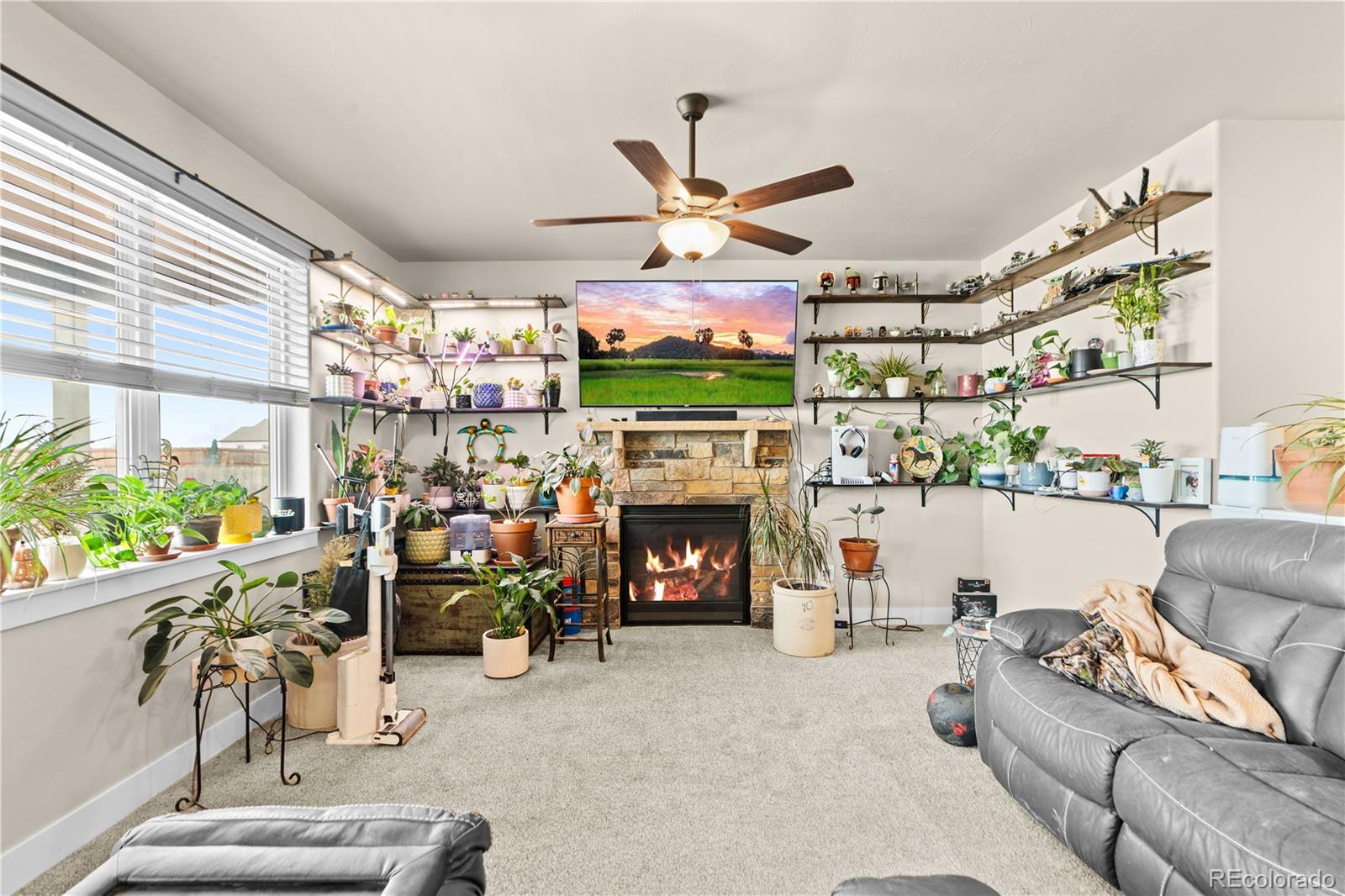 109 7th Avenue Wiggins, CO 80654 - Photo 6 of 38 a living room with fireplace furniture and a fireplace