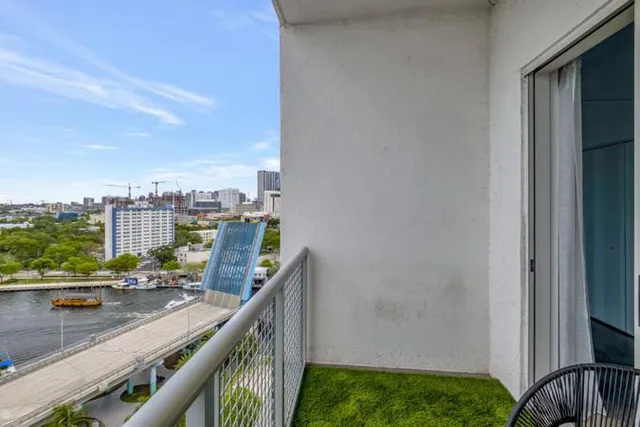 a view of balcony with city view