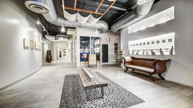 a living room with furniture