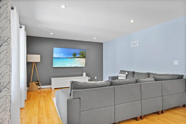 a living room with furniture