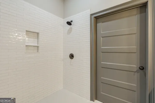 a bathroom with a shower