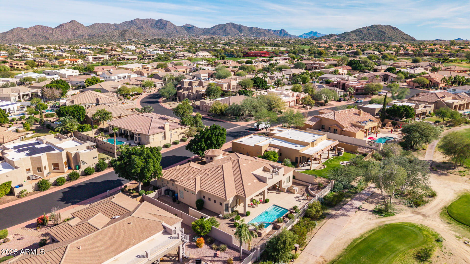 4055 North Recker Road Mesa, AZ 85215 - Photo 50 of 70 an aerial view of a city with lots of residential buildings