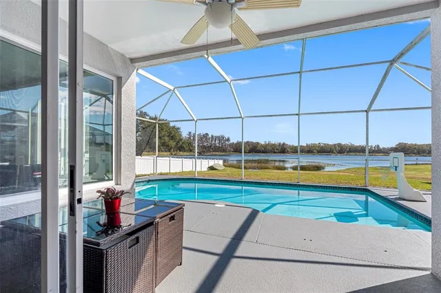 a view of a lake with a mountain