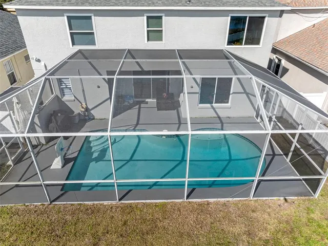 a view of a lake with a houses