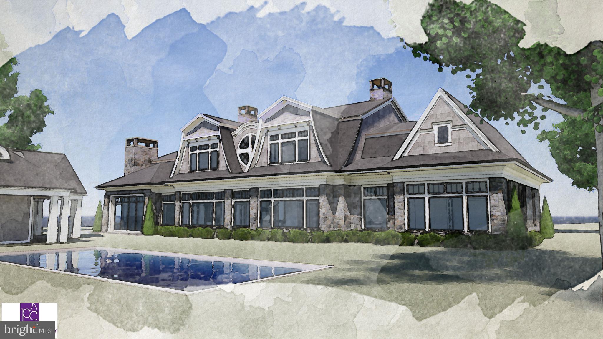 Architect Rendering of House with Pool