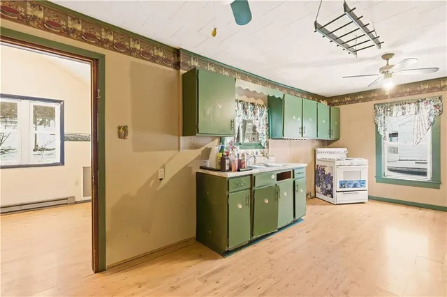 a view of a balcony from door