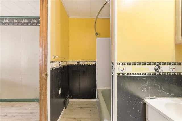 an empty room with windows