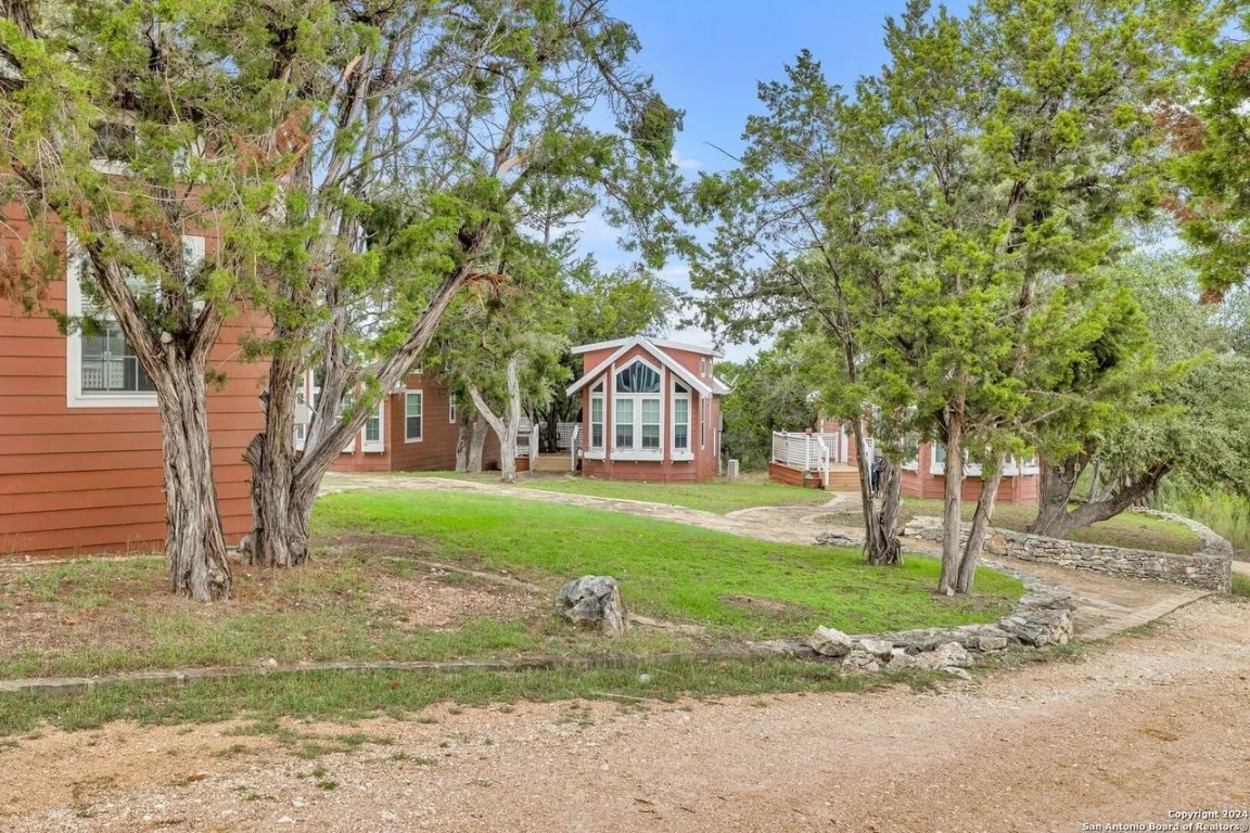 251 Circle Drive Wimberley, TX 78676 - Photo 4 of 32 a palm tree sitting in a yard with wooden fence