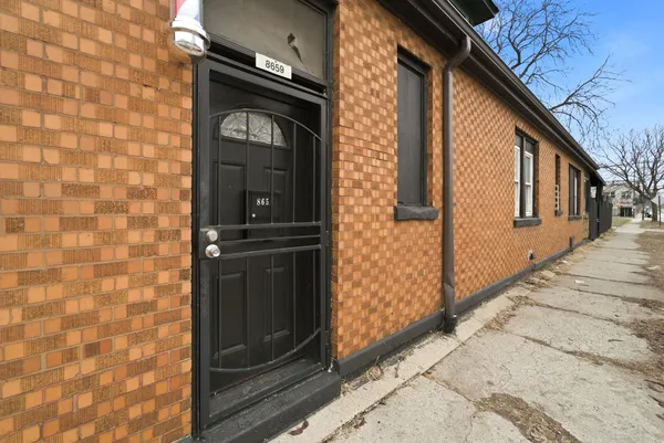 a view of a door of the house