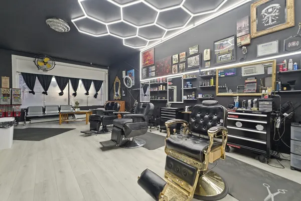 a room with gym equipment and mirrors