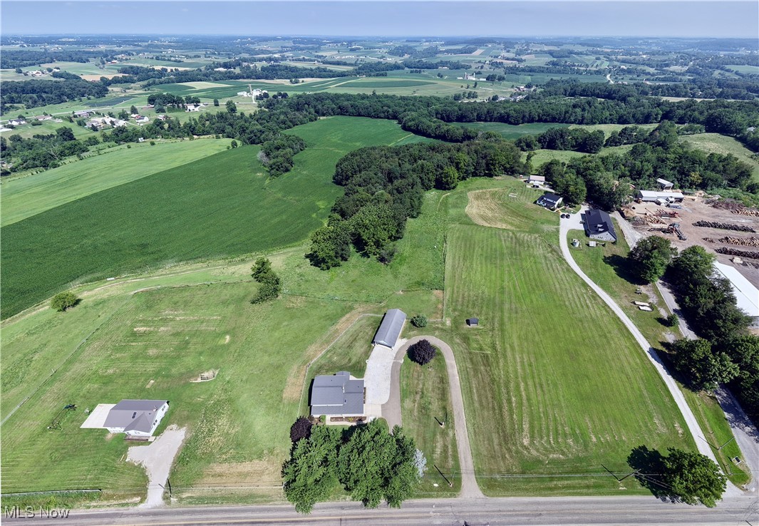 17198 Harrison Road Navarre, OH 44662 - Photo 3 of 45 Aerial view of property and surrounding area with rural landscape