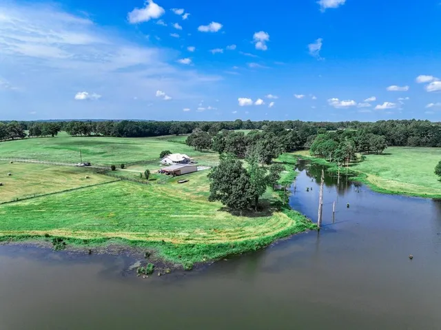 a view of a road with a yard