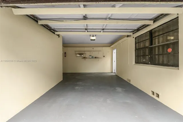 a view of a garage