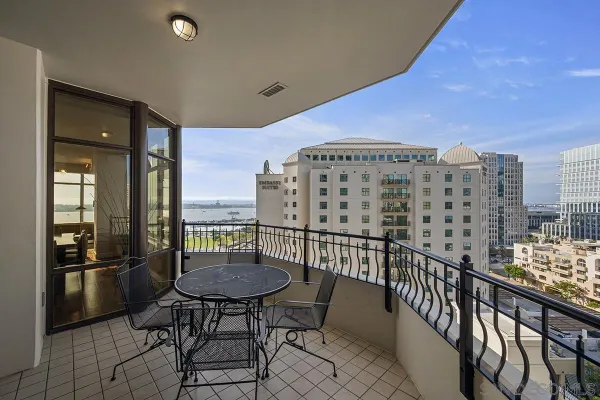 a view of a lake with a city