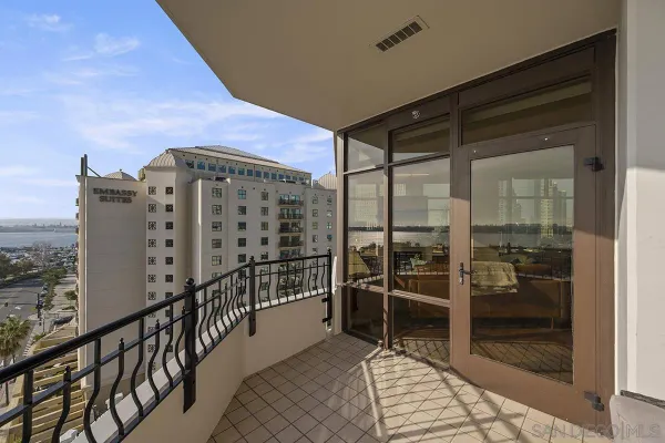 a view of city with balcony