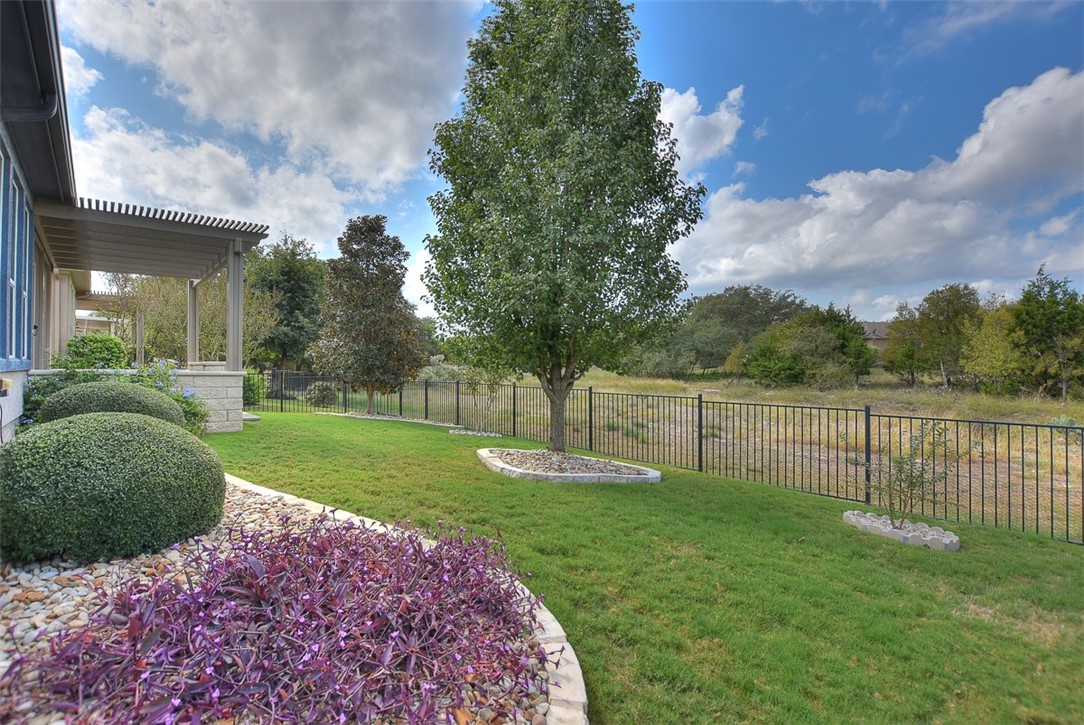 a view of a backyard with a garden