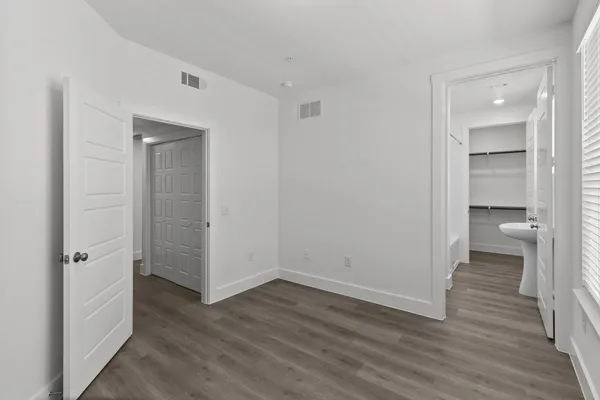an empty room with a window