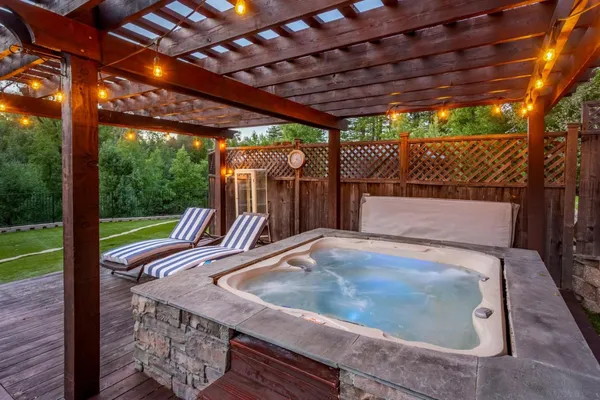 a front view of a house with a outdoor space