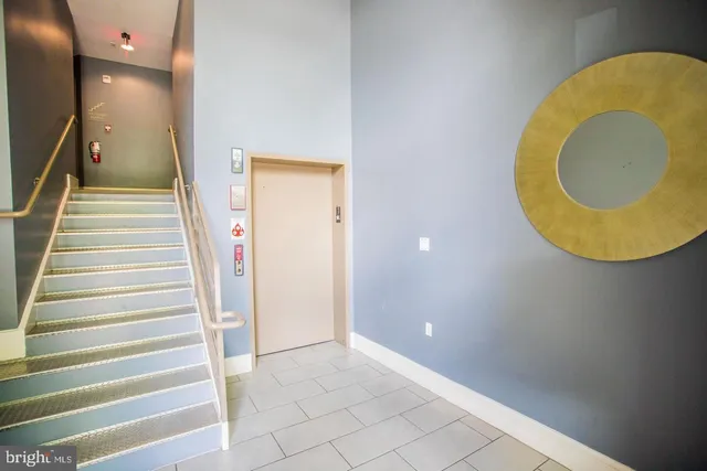 a view of a building and a street