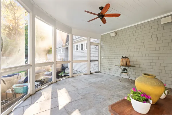a view of a living room and a window