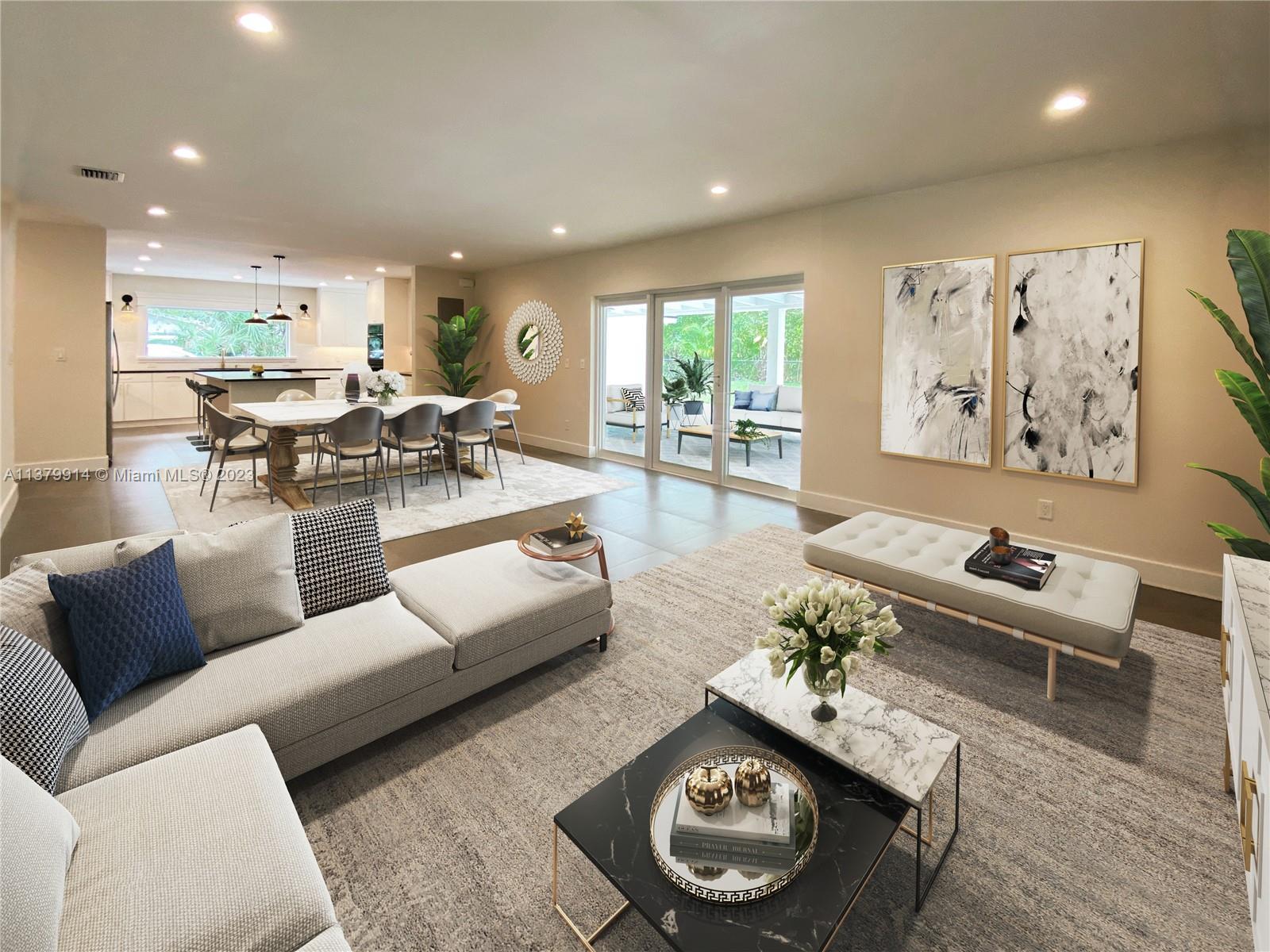 11821 Southwest 81st Road, Unit 11821 Pinecrest, FL 33156 - Photo 3 of 14 a living room with furniture and a wooden floor