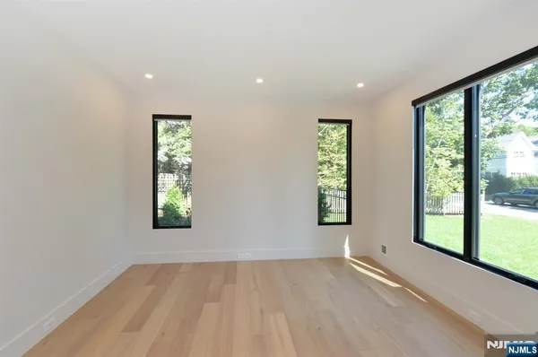 an empty room with windows