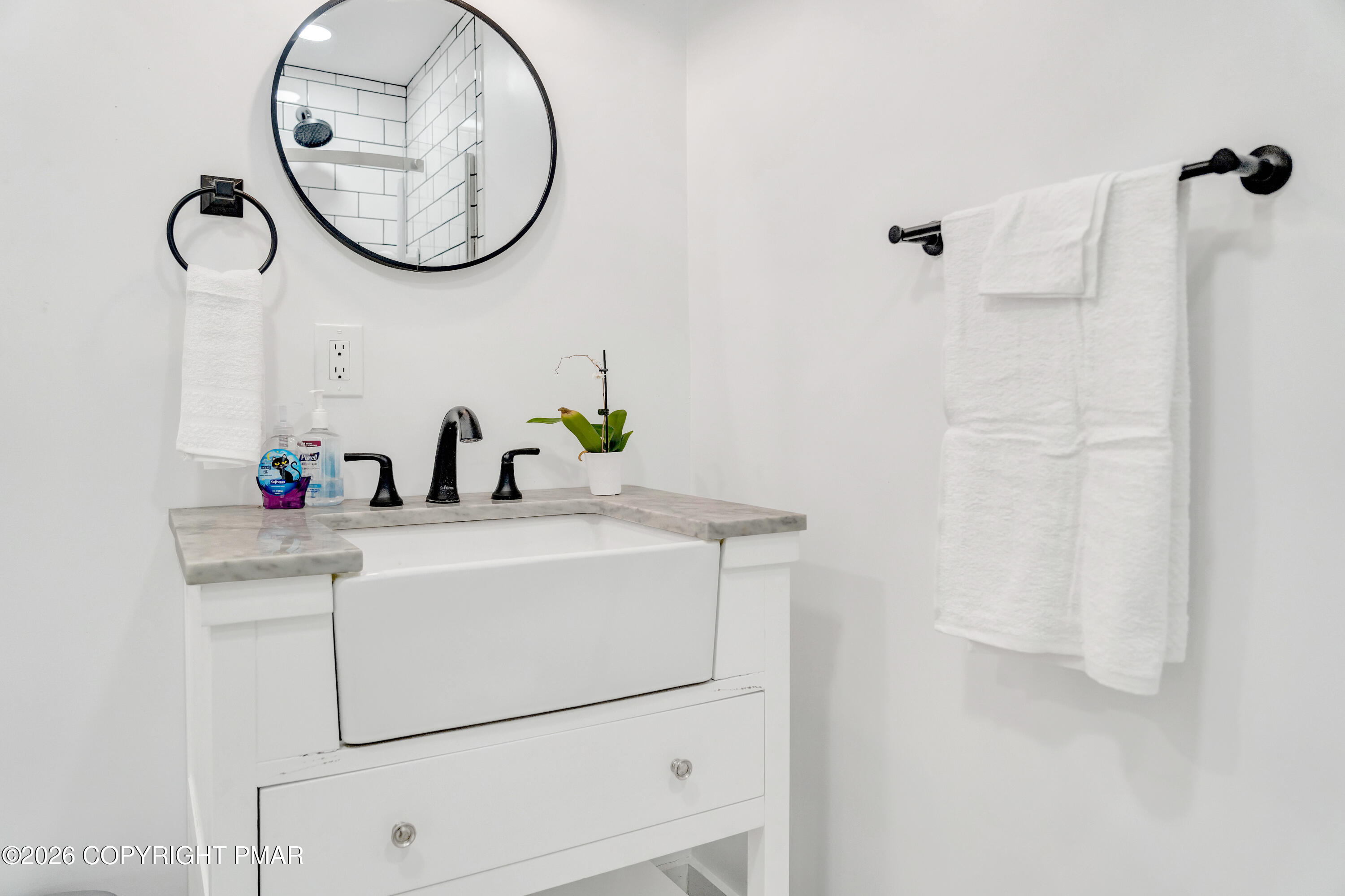 353 German Hill Road Shohola, PA 18458 - Photo 23 of 35 a bathroom with a sink and a mirror