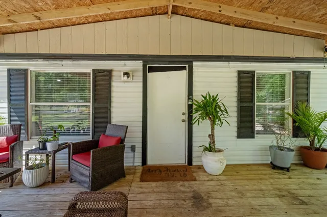 a house view with a seating space