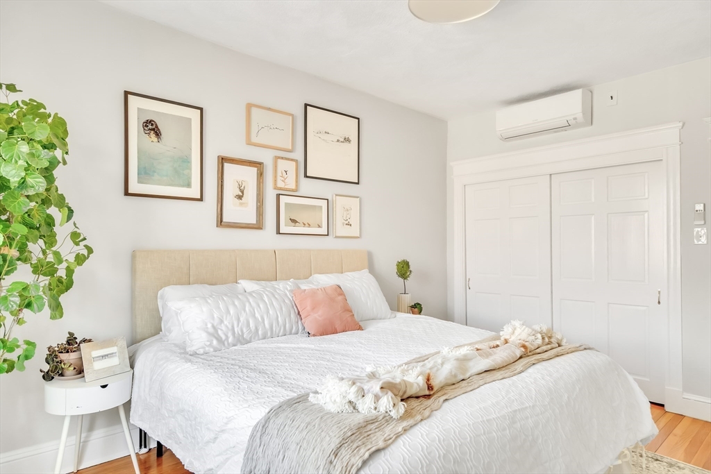20 John Street, Unit 3 Brookline, MA 02446 - Photo 10 of 23 a bedroom with a large bed and a potted plant