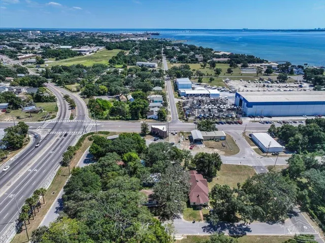an aerial view of a city