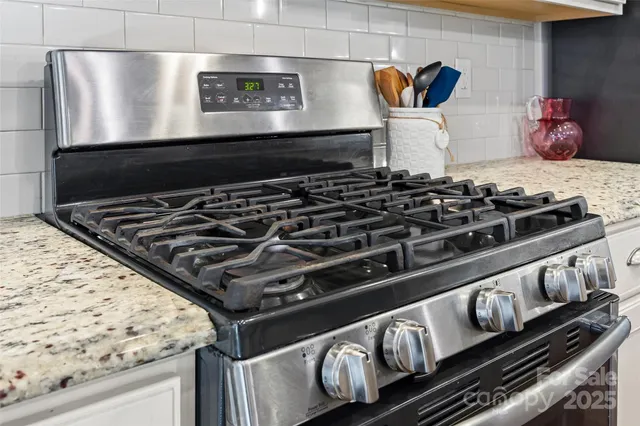 a close up of a stove