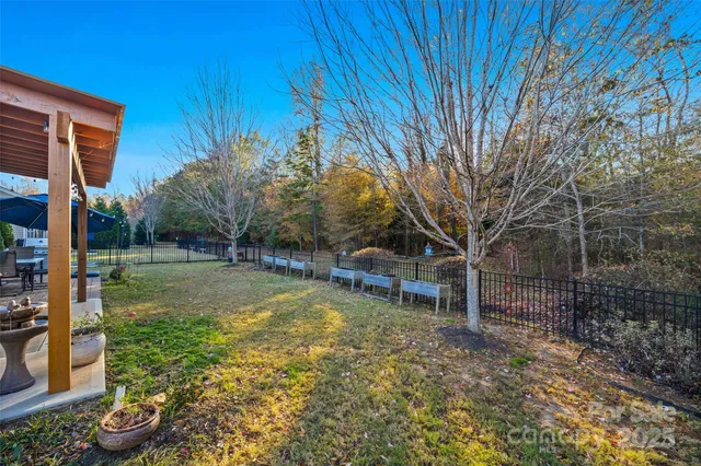 a view of a backyard with a garden