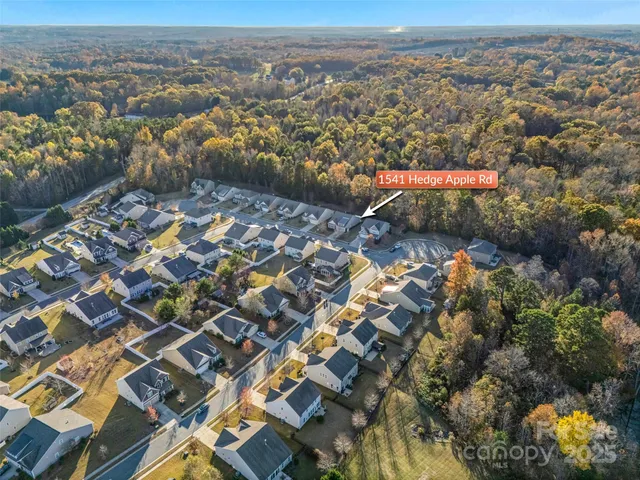 an aerial view of multiple house