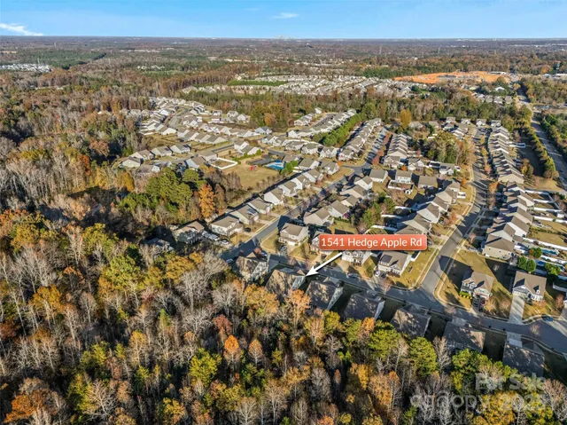 an aerial view of a house