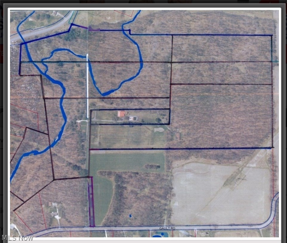 4400 Gault Road North Jackson, OH 44451 - Photo 12 of 35 Aerial view showing 9 parcels totaling 66.83 acres. Most is wooded.