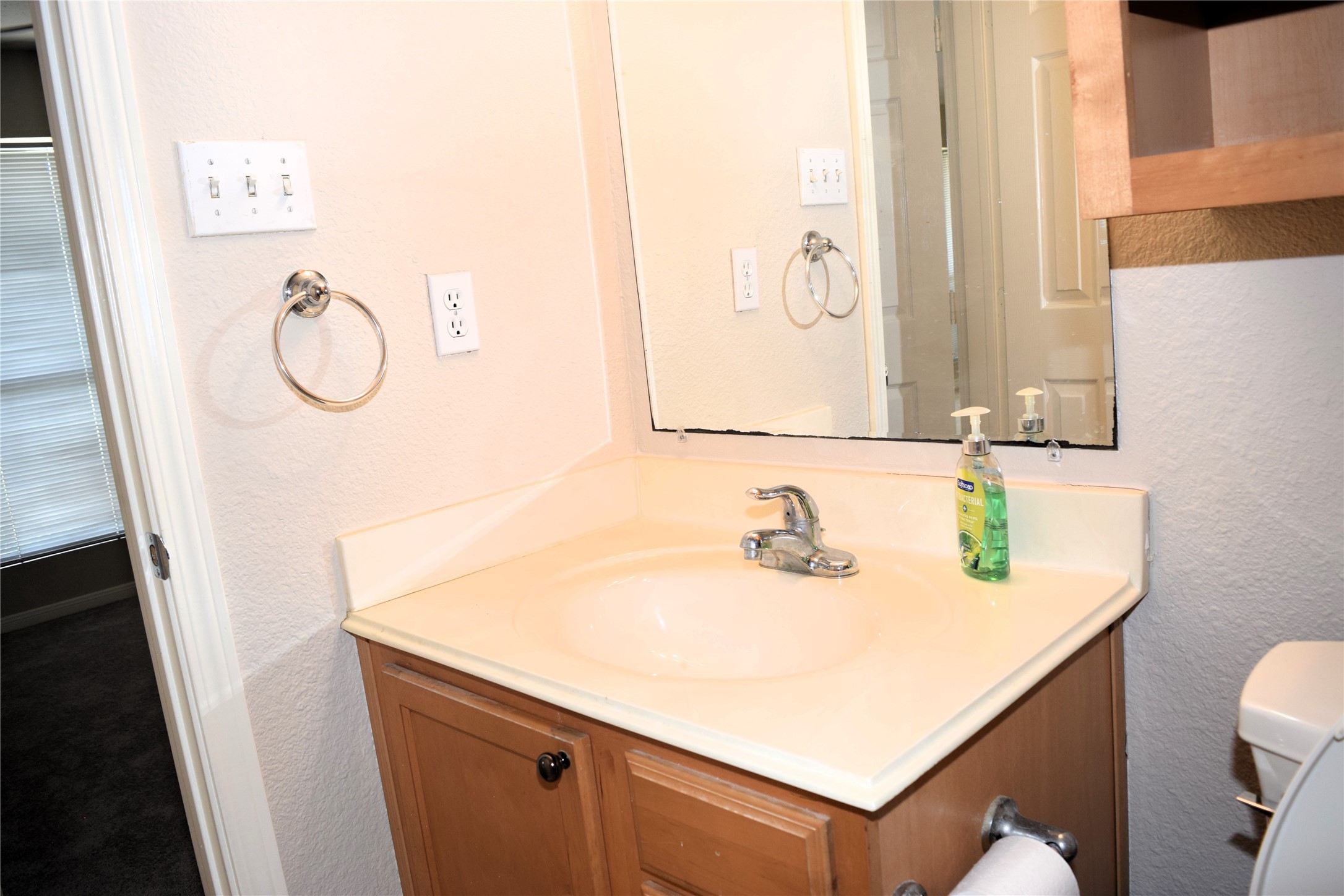 4011 NASA Road 1, Unit 406 Seabrook, TX 77586 - Photo 12 of 17 a bathroom with a sink vanity and a mirror