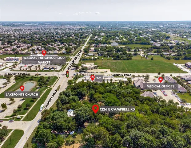an aerial view of multiple house