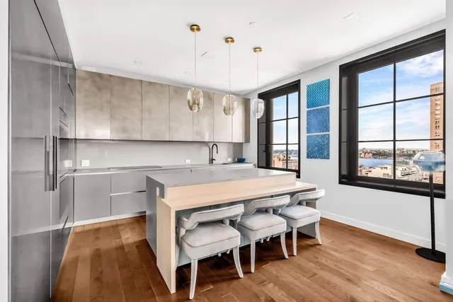 a view of a city with tall buildings