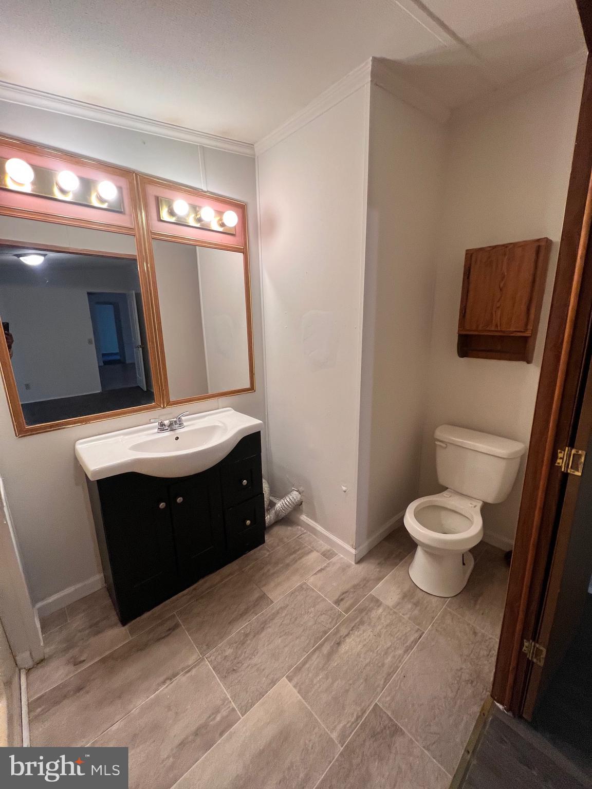 5215 Clark Canning House Road Hurlock, MD 21643 - Photo 10 of 10 a bathroom with a toilet sink and a mirror