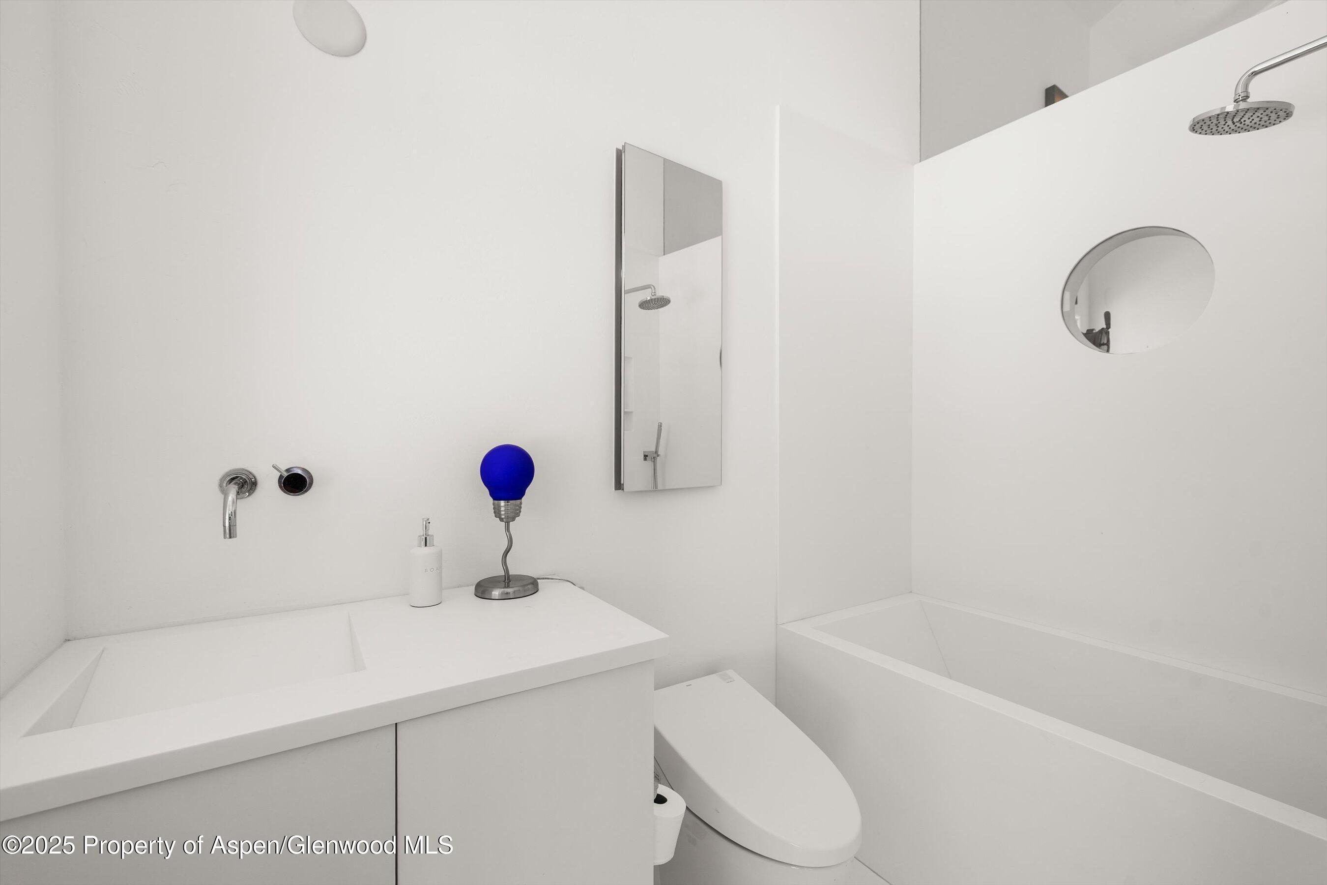 2103 Ten Peaks Mesa Road Carbondale, CO 81623 - Photo 31 of 52 a bathroom with a sink a toilet and shower