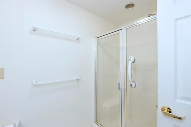 a bathroom with a shower
