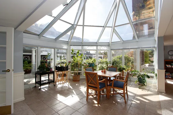 a view of a dining area with furniture